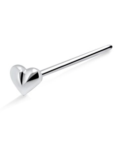 Mini Heart Silver Straight Nose Stud NSKA-835